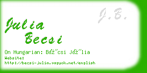 julia becsi business card